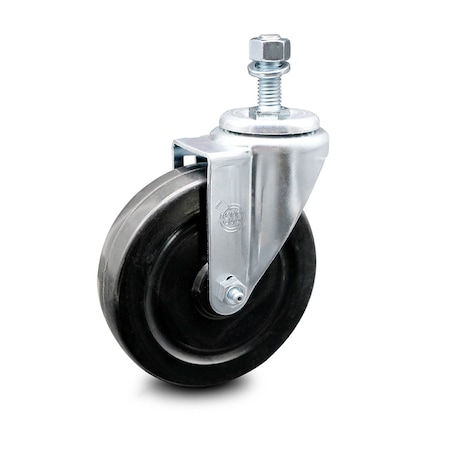 Service Caster 5 Inch Hard Rubber Wheel Swivel 12mm Threaded Stem Caster SCC-TS20S514-HRS-M1215